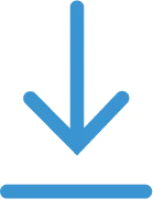 Ein Icon, das einen blauen Pfeil mit einer horizontalen Linie darunter zeigt und ein Download-Symbol darstellt.