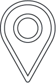 Ein Icon, das ein weißes Standortzeichen zeigt und als Symbol für die Adresse steht.